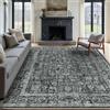 HUGEAR Vintage Tappeto Salotto Nero Tappeti 240x300cm Soggiorno Antiscivolo Lavabile in Lavatrice Tapette Camera da Letto Sala Ufficio Bambina Bambino Pelo Corto Grande Carpet