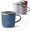 eppikan eppiLungo - Tazza termica in acciaio inox, 220 ml, 280 ml, con coperchio, per caffè e tè (blu indaco, 220 ml)