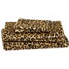 Beatrice Home Fashions Elite Home Products, Inc. - Set di lenzuola lussuose in raso, 4 pezzi, per letto matrimoniale, motivo leopardato