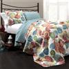 Lush Decor Layla 3-Piece Quilt Set, Queen, Orange/Blue