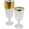 Homéa, Set di 6 bicchieri da vino in plastica riutilizzabile, 18 cl, colore: oro