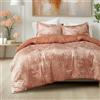 Comfort Spaces Luxe - Set copripiumino king size in velluto per letto king size, retro in microfibra, Juliette, biancheria da letto in velluto per tutte le stagioni, set di biancheria da letto king