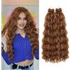 MLETULIPS Extension per capelli ricci all'uncinetto, capelli onde profonde, onde oceaniche, all'uncinetto, capelli morbidi sintetici, bohémien, ricci e onde d'acqua, trecce all'uncinetto per donne (30