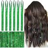 WENNALIFE Hair tinsel Kits - Ciocche di capelli glitterate e tinsel verde, 122 cm, ciocche da intrecciare per ragazze e donne, accessori per feste per San Valentino