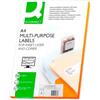 Q-Connect Etichette universali Q-Connect bianco 210x148,5 mm - 2 etichette per foglio - 200 etichette - conf. da 100 fogli - KF10662