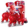 Yvolution Pattini evolutivi Twista in 4 colori. Taglia 30-34. Si adattano facilmente da 4 ruote a linea con un solo clic. Unisex (rosso)