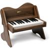 ZIPPY Tastiera Pianoforte per Bambini, 25 tasti digitale, volume regolabile, mini strumento educativo musicale, giocattolo in legno per ragazze e ragazzi. (Noce)
