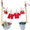 TaimeiMao 14 Pezzi Elfo di Natale Accessori,Porta Elfo Natale Kit,Mini Piccolo Vestiti Natale, Appendiabiti in Miniatura,Decorazioni DIY Bambini Regalo,Regalo di Natale,Decorazione per Natale