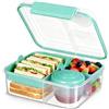 VINATO Porta Pranzo Portamerenda Bambina Scuola Lunch Box con Vasetto Portayogurt Igienico e Impermeabile per Bambini Adulti Ufficio Scuola Picnic 1650 ml Verde Chiaro