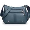 VOLGANIK ROCK Borsa a tracolla in morbida pelle PU da donna borsa a tracolla multi tasca borsa a tracolla da donna media spaziosa borse moda tote maniglia superiore Satchel, Blu lago