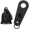 FaithHeart Campanella Moto, Portachiavi in acciaio inossidabile portafortuna per moto, campanella punk con simbolo Vegvisir vichingo, portafortuna hip pop per moto, 63mm*2mm