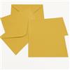 JEYEFFE 100 Buste 9x14 cm con 100 Bigliettini, Oro, Inviti e Auguri | Set 100 mini buste 9 x 14 cm colore oro + 100 bigliettini bianchi: inviti, bomboniere, segnaposto, auguri