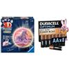 Ravensburger 3D Puzzle Ball Cavalli LED, 72 pezzi, 6+ anni, & Duracell Optimum AA 8 pz, Power Boost