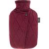 Fashy Borsa dell'acqua calda 2,0 l, bordeaux, fodera trapuntata con bottone automatico e chiusura in velcro