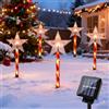 Quintrost Luci Solari Stelle da Giardino, 5 Pezzi Lampada Solare Stelle di Natale Esterno, 8 Modalità Lampade Solari IP65 Impermeabile, Decorazioni Natalizie per Cortile Prato Piscina Patio Feste