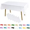 MOMAHUA Confezione da 6 Tovaglie Bianche per Feste, 137 x 274 cm, Grandi Tovaglie Rettangolari in Plastica Lavabili per Picnic, Festa per Bambini, Festa di Halloween, Decorazione da Tavola per Natale