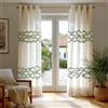 Deconovo Tende Trasparenti con Occhielli 2 Pezzi, Voile Effetto Lino con Motivo Geometrico, Tende Soggiorno Camera da Letto, Leggere Eleganti, 140x160 CM, Crema
