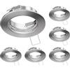 ledscom.de 6 pezzi cornice da incasso a soffitto FERE, rotonda, acciaio inox opaco