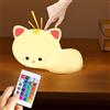 Nzkeuf Luce Notturna Bambini Touch, Gattino Lampada Notturna per Bambini con Telecomando, 16 RGB Colori, 3 Livelli Dimmerabili, Ricarica USB, Silicone Morbido, Adatto per Camerette e Camere da Letto