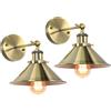 iDEGU 2 Pezzi Lampade da Parete Industriale Vintage Applique da Parete Retrò Stile Edison in Metallo E27 Regolabile Plafoniere Lampade da Muro Interno per Soggiorno Cucina (22cm, Bronzo Spazzolato)