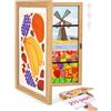 Joyshare Disegni Bambini Cornice A4, con Orizzontale o Verticale, Frontale Cornice Portafoto Artistica Apribile, Artistiche Cornici per Disegno Bambini, Legno Naturale, A4, Ispessito