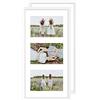 YEEPHAN Cornice portafoto a 3 aperture con supporto per immagini da 10 x 15 cm, in legno massiccio con Perspex frontale per montaggio a parete, set da 2 pezzi, colore: bianco