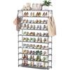 Vicye Scarpiera a 10 Ripiani, Scaffale Portascarpe in Metallo per 50 Paia di Scarpe, Scarpiera Armadio Verticale Grigio, Organizzatore per Scarpe Alta per Ingresso, Soggiorno e Corridoio