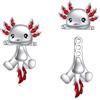 YFN Axolotl, orecchini da donna in argento Sterling, a forma di animale, idea regalo per ragazze e figlie, Argento sterling, Nessuna pietra preziosa