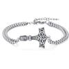 REDSUN Thor Hammer Bracciale con nodo celtico in argento Sterling 925 Nordic Viking Runes, amuleto vintage, gioielli vichinghi, regalo per donne e ragazzi, Große, nan, Ossidazione