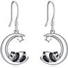 VONALA Orecchini a forma di animale, da donna, in argento Sterling 925, con luna, coniglio/volpe/gatto/panda/koala, orecchini a goccia, ipoallergenici, per Natale, compleanno, regalo per donne e
