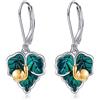 URONE Coccinella/Libella/Lumaca/Ragno/Rana Orecchini Argento Sterling 925 Foglia Verde Orecchini Gioielli Regali per le Signore, 13 * 15 mm, Argento sterling, Non pietra preziosa