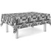 ECOMMERC3 | Tovaglia in tela cerata rettangolare dimensioni 240 x 140 cm - stile, durata e facile pulizia per il tuo tavolo - Tovaglia in tela cerata antimacchia e impermeabile - MENO GRIGIO