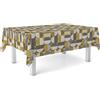 ECOMMERC3 Tovaglia plastificata antimacchia quadrata 140x140 cm Meno Giallo | Per il tavolo quadrato della cucina, 90 % PVC e 10 % polipropilene, fabbricata in Spagna, acqua e sapone neutro