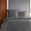 Komfortec Biancheria da letto premium super soft 3 pezzi copripiumino 200x200 cm + 2 federe 80x80 cm, 100% microfibra spazzolata, antracite