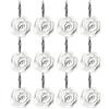 Actpe 12pcs White Rose Flower Shower Curtain Hooks, Rustproof Metal, Home Decorative, Bathroom, Living Room, Bedroom, Kid's Room
