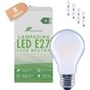 greenandco 8 lampadina a filamento LED | smerigliate | E27 A60 | 7,2 W 1521 lm | sostituisce 100 W | 4000 K bianco neutro | 320° | 230 V | senza sfarfallio | Classe energetica A | non dimmerabile