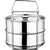 Tissting Set di 2 Pentole a Vapore Impilabili in Acciaio Inox con Manico - Accessorio per Instant Pot per Cottura Sana di Verdure, Pesce e Gnocchi