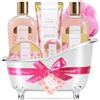 Spa Luxetique Set Bagno Doccia Regalo Donna 8 Pezzi alla Rosa in Confezione Regalo con Bagnoschiuma, Lozione, Sali da Bagno per Spa a Casa Idea Regalo Donna Ragazza per Festa Compleanno Anniversario