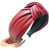 Wambere Fascia per capelli in ecopelle con nodi, da donna, annodata, larga fascia per capelli, fascia per capelli, fascia per capelli, per donne e ragazze, da indossare tutti i giorni, colore rosso