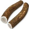 Kira & Gara Corno di Cervo Naturale per Cani | Masticatore Dentale Duraturo | Origine Naturale, Senza Additivi | Kira&Gara® (M - 71-100g, 2pz)