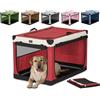 Petsfit Trasportino per Cani Pieghevole Auto Kennel Con Telaio in Tubo di Acciaio Sicuro per Cani di Taglia Grande Media Piccola