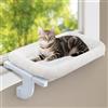 GUUSII HOME Amaca per Gatti da Finestra Gatto Cuccia Morbida Interno Letto Regolabile Gattino Cucce Trespolo Facile da Montare e Spostare per Comodino Sostenere Fino a 18kg (Bianco, L)