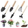 SSIMIDAPT 6 PCS Mini Attrezzi Giardinaggio, Set di Attrezzi da Giardinaggio, Attrezzis Giardinaggios Piccoli, Kit Attrezzis Giardinaggios Manico in Legno, Pala, Vanga, Rastrello per Piante Grasse Piante in Vaso