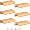 Cjueiom - Confezione da 6 maniglie a scomparsa per armadio da cucina, con foro centrale da 64 mm, con bordo delle dita e maniglia invisibile per armadio (lunghezza totale 80 mm, oro)