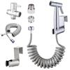 TONGNIDA Kit Doccia Bidet Per WC Con Valvola a 3 Vie, Set Doccia Bidet in Acciaio Inox, Spruzzatore Per l'igiene Personale Con Tubo Flessibile Telescopico