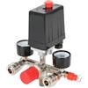 IGTOPS Regolatore di pressione 400 V con pressostato con 2 indicatori di misurazione da 0 a 12 bar, parti della pompa del compressore d'aria, interruttore automatico di controllo della pressione per
