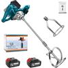 WingFly Miscelatore per Malta con 2 Batterie, Miscelatore Elettrico Professionale, Agitatore da 1200 W, Miscelatore per Cemento a 6 marce, Interruttore Bloccabile, ergonomico, Miscelatore industriale
