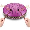 Jradse Steel Tongue Drum 6 pollici 11 Note, Tamburo per lingua Handpan Drums Kit Strumento a percussione, Rain Drums in Acciaio per l'educazione Musicale Meditazione Yoga