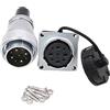 Eonvic Weipu WS28 Connettore 9 Pin Impermeabile IP67 Metallo Maschio Femmina Presa Quadrata Montaggio su Pannello Connettore per Cavo Aviazione (9Pin)