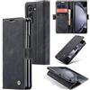 Sojlecyu Cover per Samsung Galaxy Z Fold 5 a Libro Portafoglio, Nero | Custodia con 2 slot carte e scomparto banconote, chiusura magnetica, funzione supporto e TPU antiurto - Custodia a libretto